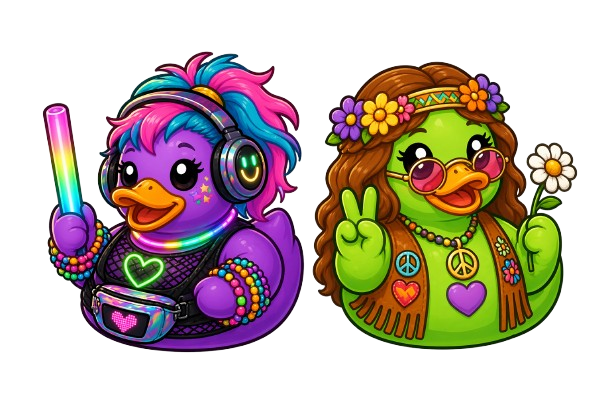 Raver and hippy community members